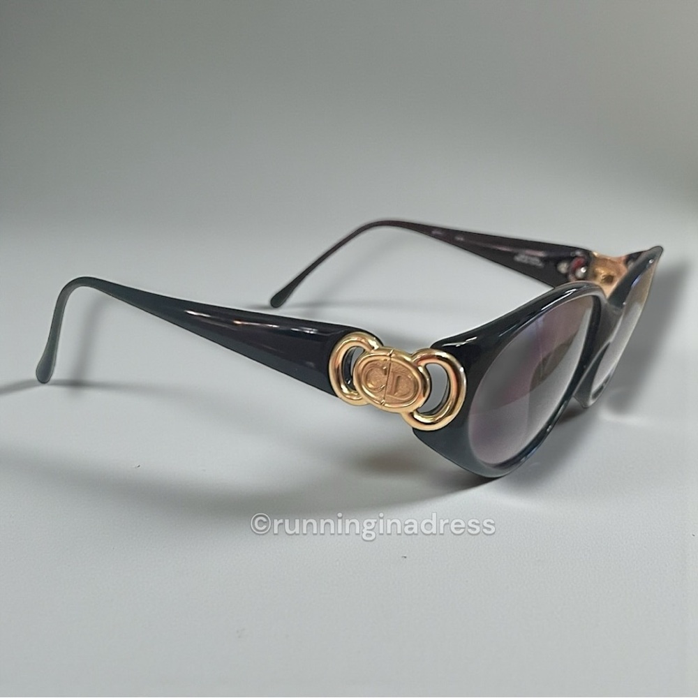 Vintage Christian Dior Black & Gold CD Logo Sunglasses 2851A - Picture 5 of 15